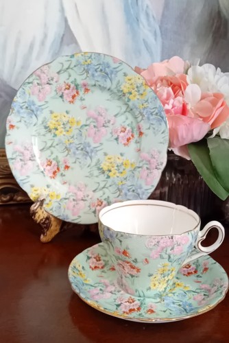 Vintage shelley floral trio - vintage,